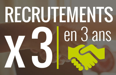 Des recrutements multipliés par trois en trois ans !